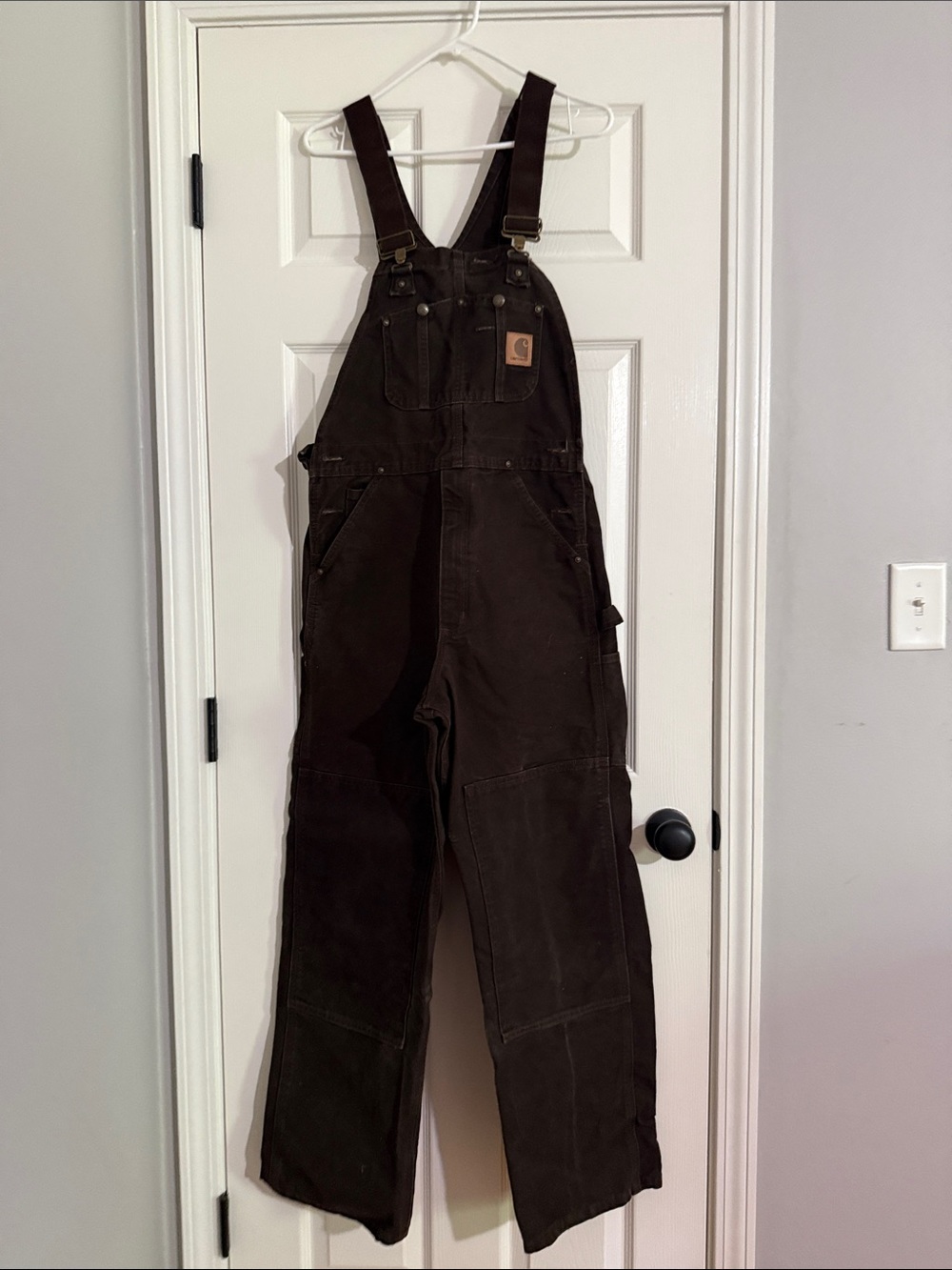 Carhartt Dark Brown Canvas Bib Overalls